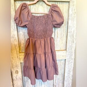 Little girls dress size 120 (4/5) pretty mauve color with cut outs on each side
